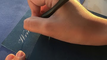 “Writing is never just words” written in engrosser’s script—American style penmanship