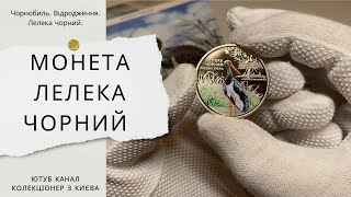 Лелека чорний - українська пам'ятна монета номіналом 5 гривень