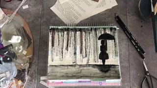 Rainy Days Mixed-Media Art Journal Page Tutorial - Sarah Donawerth