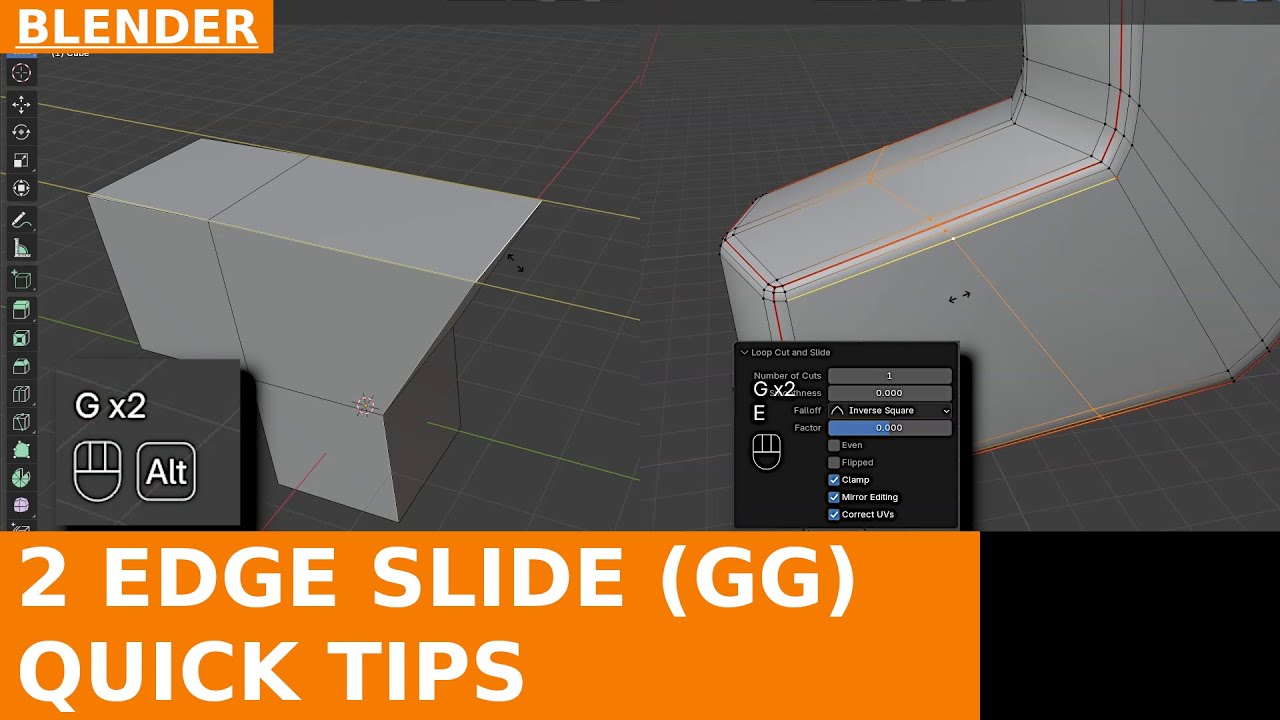 Two Little-Known Modes of Using Edge Slide (G G) in Blender: Even and Flipped