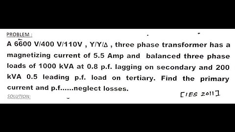 Electrical Machines-- previous year solved problems of IES 2011