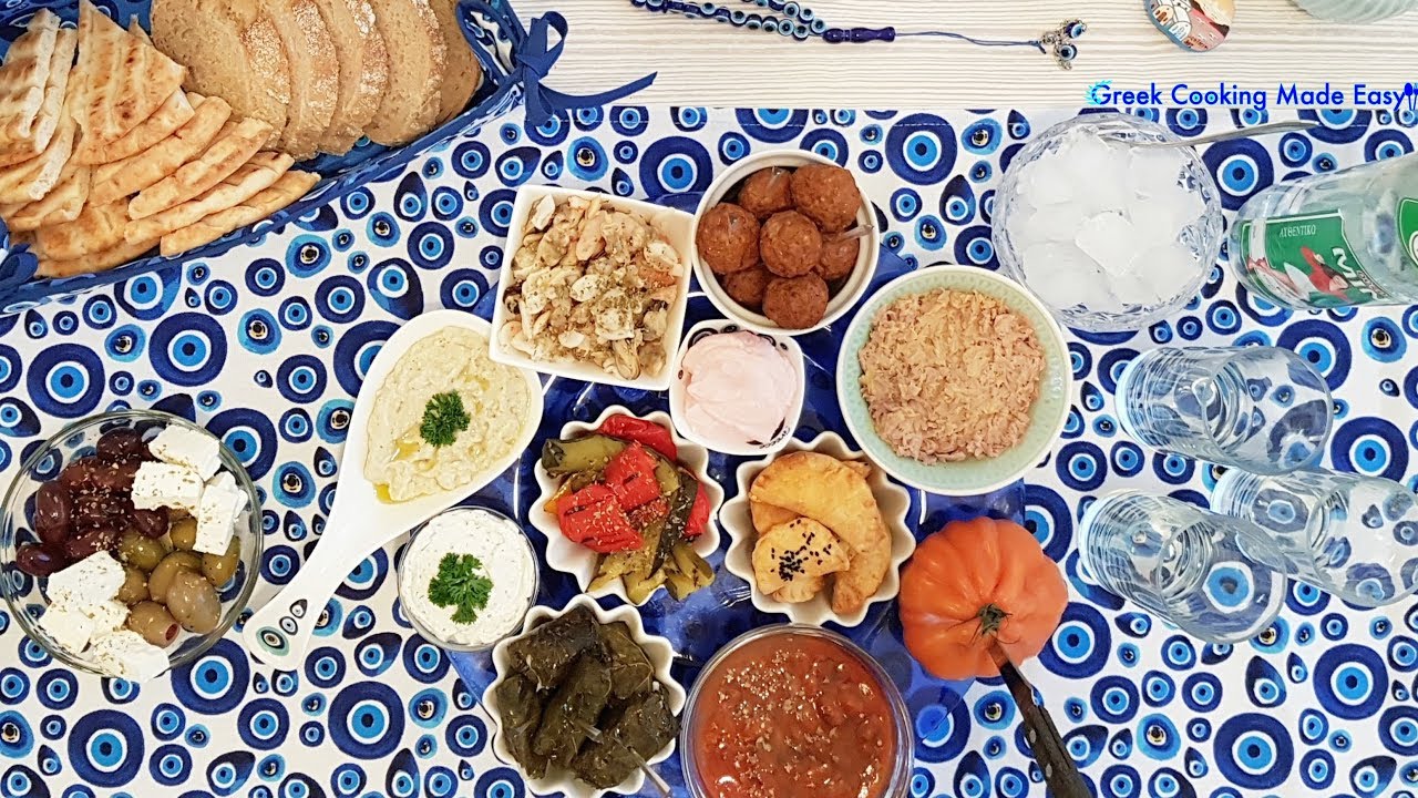 Greek Summer Meze platter - Καλοκαιρινή Ποικιλία από Μεζέδες | Greek Cooking Made Easy
