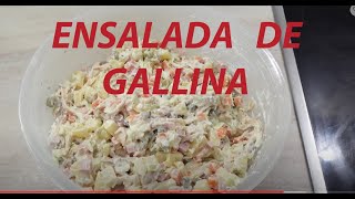 Como preparar ensalada de gallina//preparing chicken salad//Zubereitung von Geflügelsalat