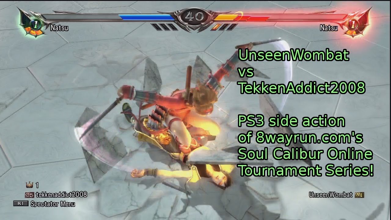 UnseenWombat vs TekkenAddict2008 Soul Calibur V Online Tournament Series (PS3 Losers Bracket Action)