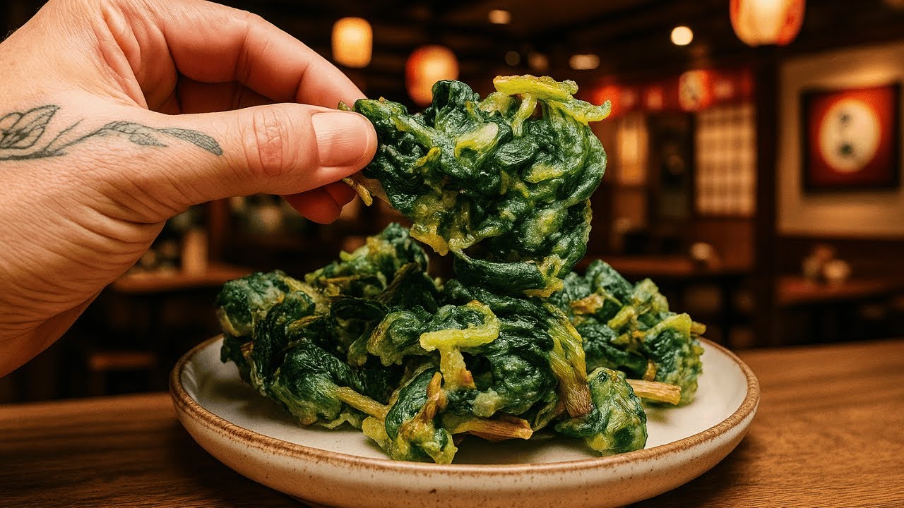 Tempura Super Crocante de Espinafre do Popeye – Receita Japonesa Cheia de Energia! ⚡💪
