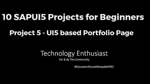 10 SAPUI5 Projects for Beginners - Project 5