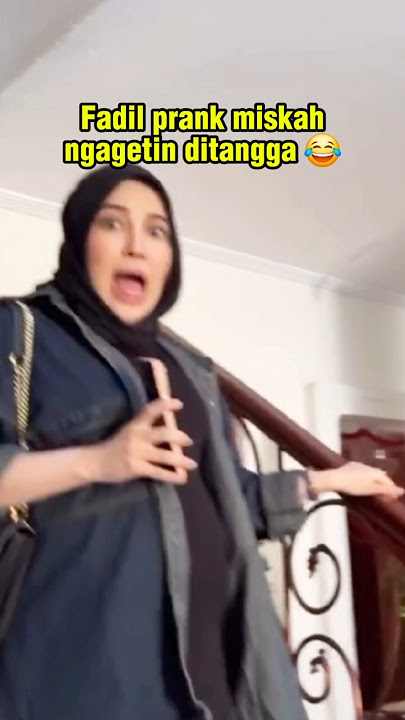 Fadil prank miskah ngagetin ditangga 😂 #miskahshafa #fadiljaidi #pakmuh #yislamjaidi #dillajaidi
