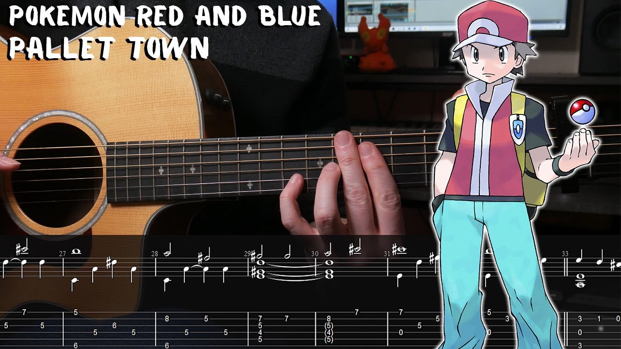 Pallet Town Pokemon Red/Blue Fingerstyle Guitar Tutorial + TAB YouTube
