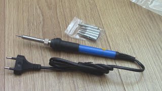 Bodasan 60W Electric soldering iron with temperature regulator tip 5 pcs   Blue Паяльник електричний