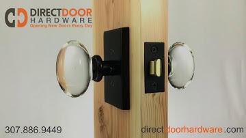 Emtek Hampton Door Knob with modern Rectangular Rosette in Oil Rubbed Bronze