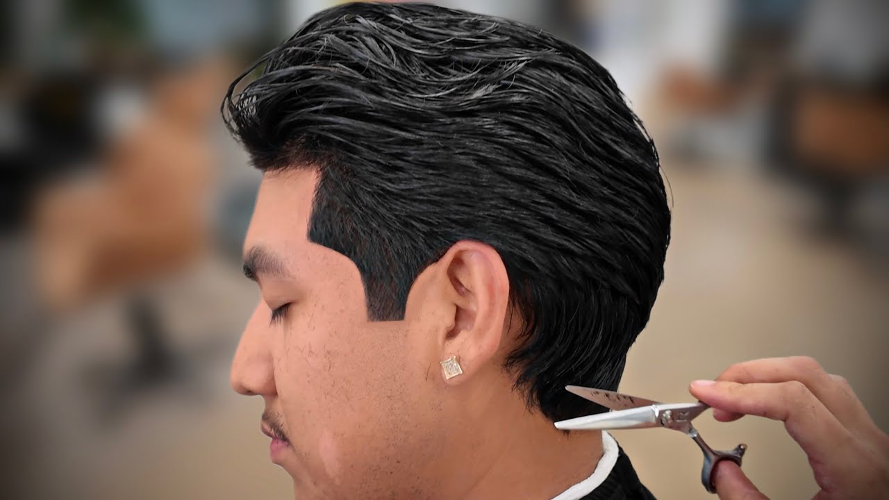 Fixing Bulky Long Hair Sides (Scissor Work Only)