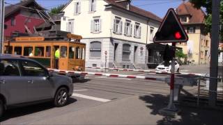 Birseckbahn Tram Motorwagen Nr. 4-13 / 105 in Oberwil, Zwitserland