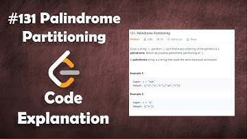 Palindrome Partitioning | Live Coding with Explanation | Leetcode #131