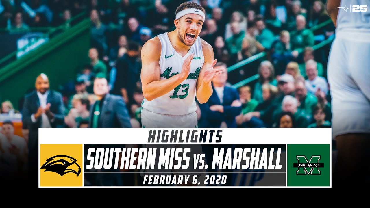 Southern Miss vs. Marshall Basketball Highlights (201920) Stadium