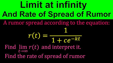 Limit at infinity and The rate of Spread of Rumor! | Chain Rule | Calculus