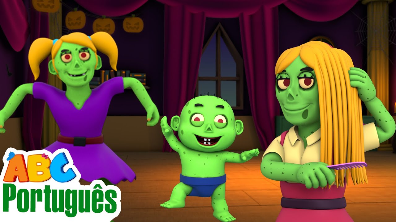 Família Zumbi Maluca na Noite de Halloween | Halloween Assustador | Aqui Bebês Cantam