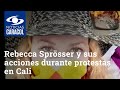 Rebecca Sprösser y sus acciones durante protestas en Cali, según autoridades