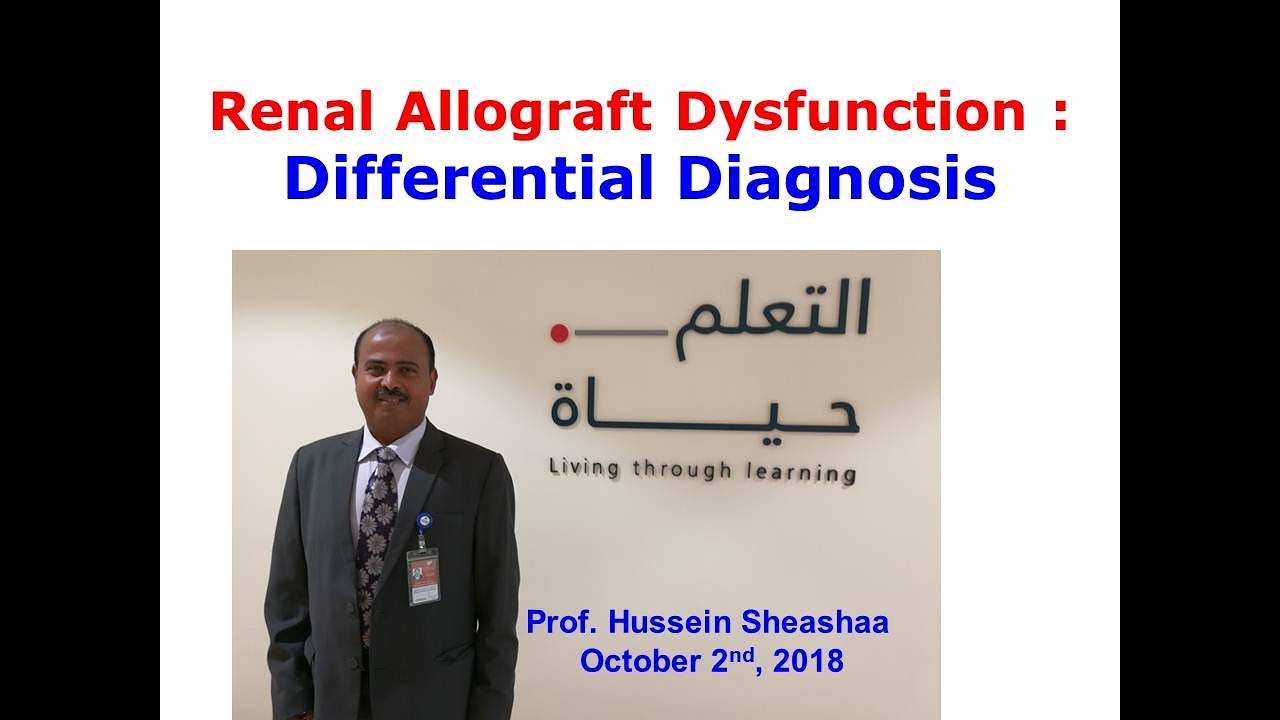 Renal Allograft Dysfunction : Differential Diagnosis, prof. Hussein Sheashaa