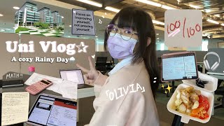 🎧 UNI VLOG*✩‧ campus life✰‧Taylor's Uni 🍡study with me💭cozy rainy day🌧️what I eat 🐈‍⬛ ⊹ ✭˚ 📓