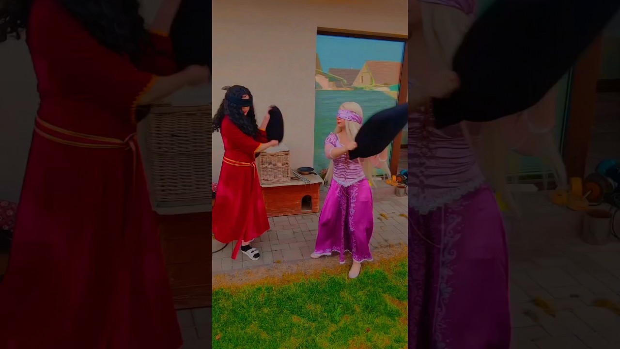 PILLOW FIGHT.. 🍳| Mother Gothel & Rapunzel @nikkihatsunecosplay #cosplay | Tangled
