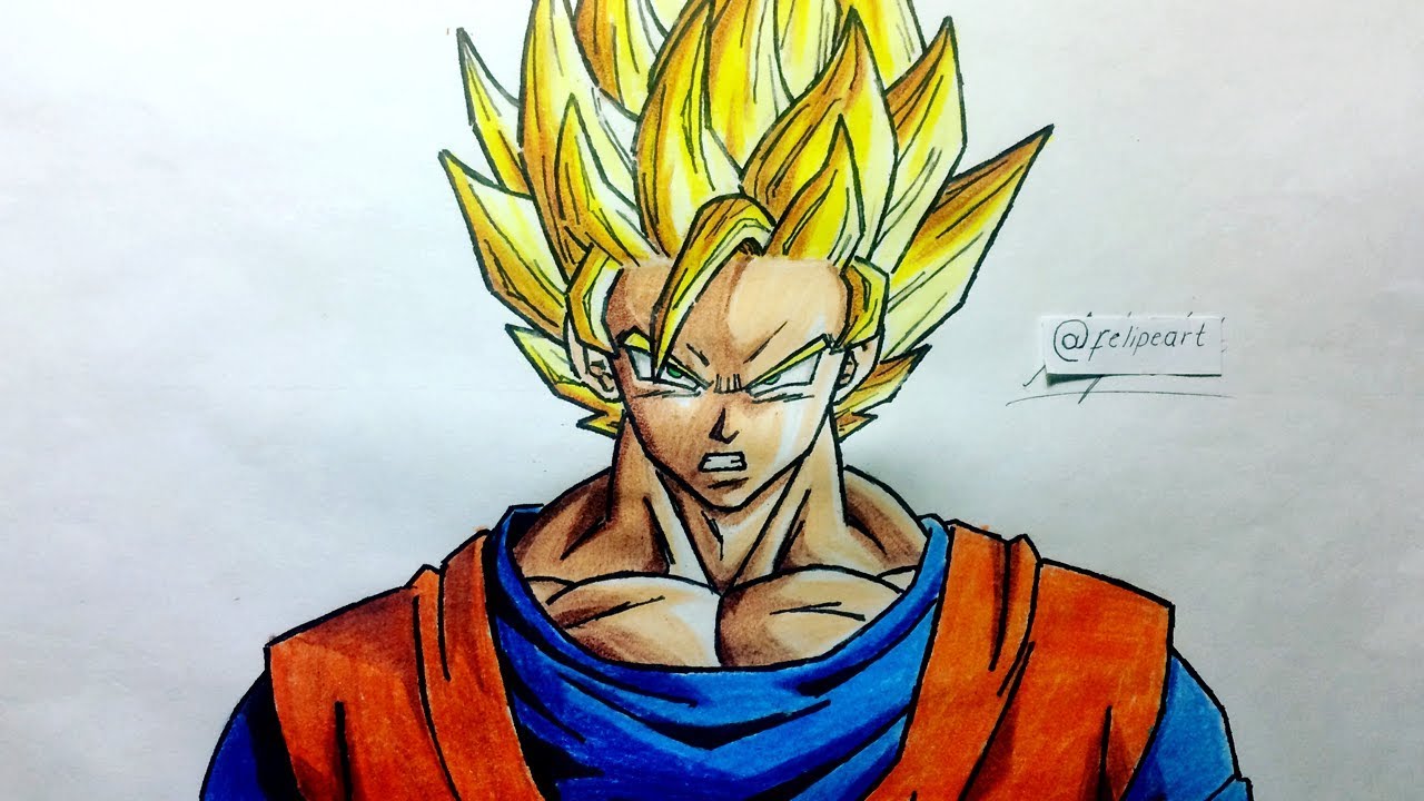 Como Dibujar A Goku Ssj Paso A Paso How To Draw Goku Ssj English