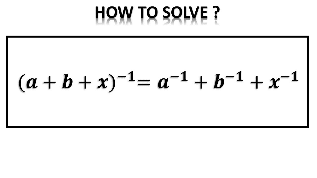 A Nice Algebraic Equation || How To Solve ? - YouTube