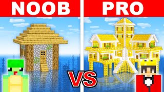 NOOB vs PRO: SURVIVAL HOUSE ON WATER Water Build Challenge in Minecraft!