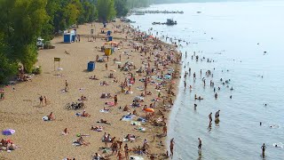 Официальный пляж на Волге в Самаре Жара +35