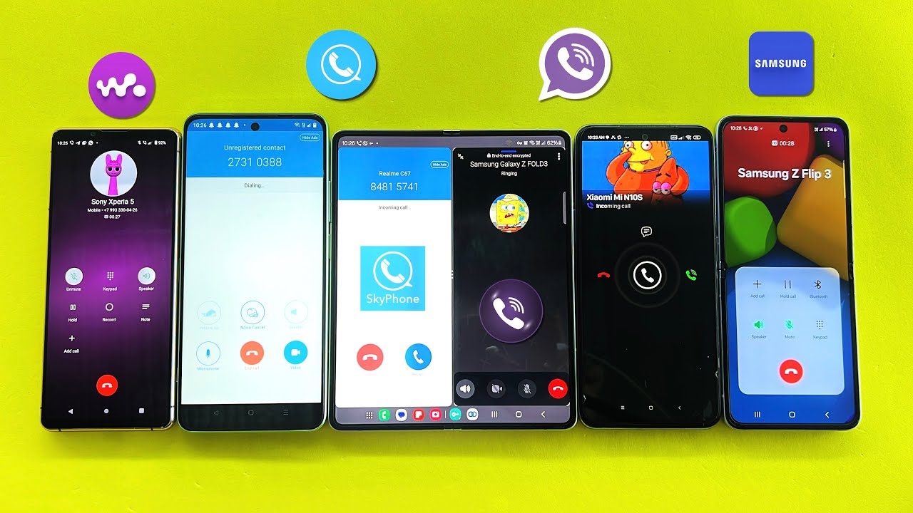 Social Networking: SkyPhone + Viber & Incoming call Z Flip 3 + Sony 5 ...