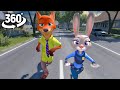 Zootopia Judy &amp; Nick in Village ! | 360° VR Animation
