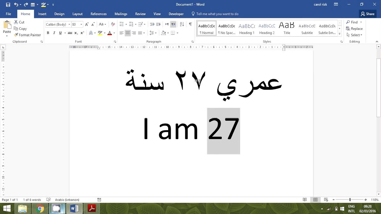 How to Switch Between Arabic and Hindi numbers in MS Word