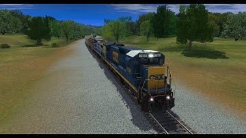 Trainz Runby: CSX Grain Train With A Standard Cab Dash 8 Leading