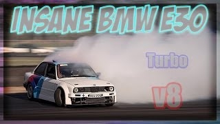 Turbo v8 BMW e30 Drifting and burnouts !