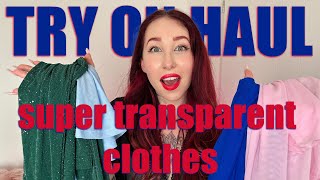 [4K] SUPER TRANSPARENT clothes Try On Haul | with Esluna