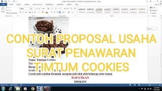 Contoh Proposal Usaha Kue / Roti TimTum Cookies dan Surat Penawaran Coklat Cake & Bakery