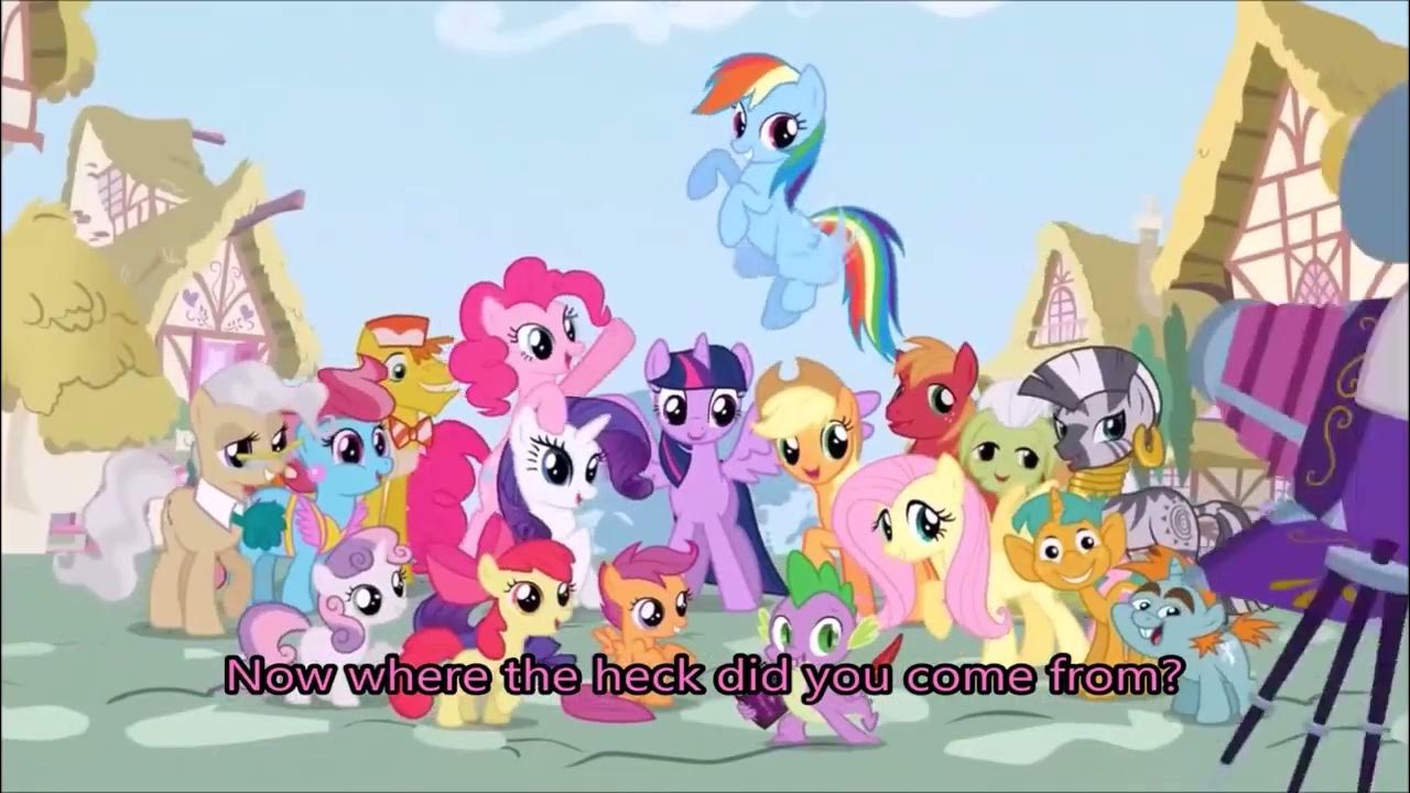 My Little Pony FiM Theme Song Literal Version w/ Lyrics Onscreen (All 6 MLP FiM Intros) (S4