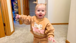 Cutest Babbling Baby Girl has Conversation with Dad! (Animal Sounds!!)