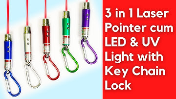 3 in 1 Laser Pointer cum LED & UV Light with Key Chain Lock