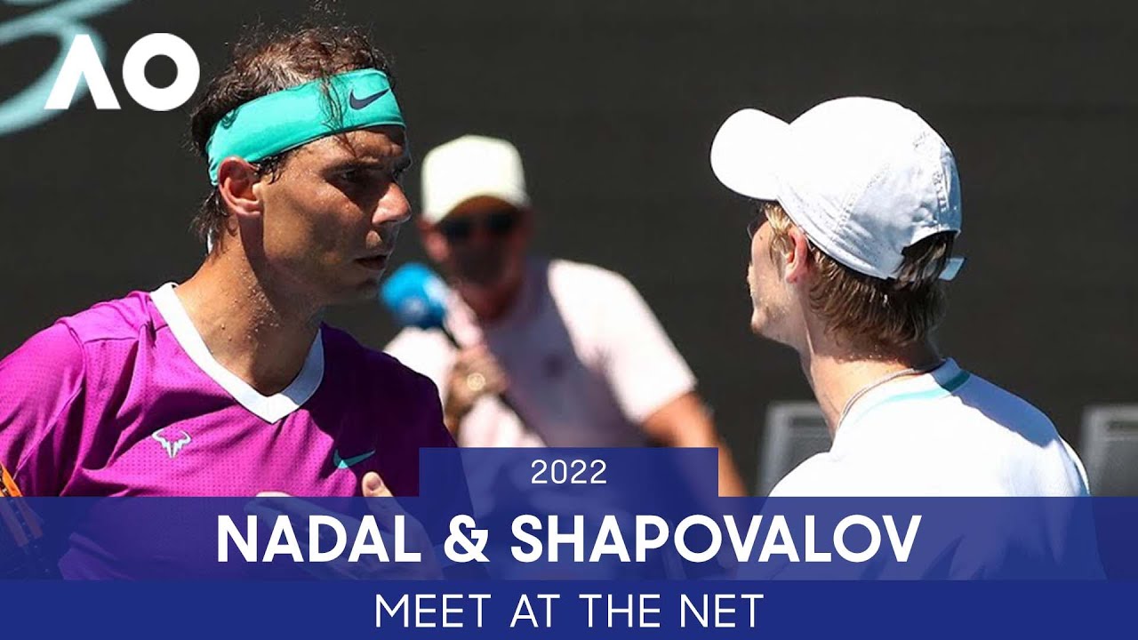 Nadal and Shapovalov Meet at the Net (QF) Australian Open 2022