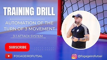 FUTSAL TRAINING - DRILL TO AUTOMATE THE TURN OF 3 MOVEMENT IN TO THE 3-1 ATTACK SYSTEM