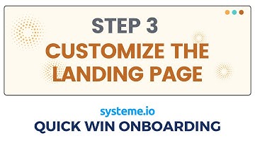 Step 3: Customize the Landing Page (Quick Win Onboarding) Systeme.io free checklist