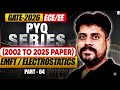 GATE 2026 & ESE PYQs 🔥 | EMFT/ELECTROSTATICS (2002–2025 Papers) | Part 4 | Manoj Chauhan Sir