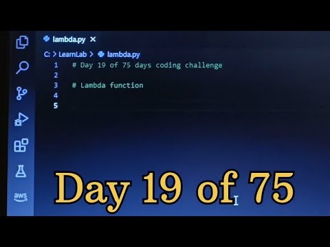 lambda function in Python || Day 19 of 75 || @Codingpng