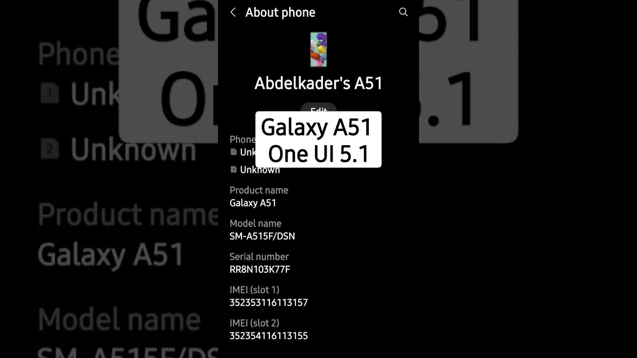 Samsung Galaxy A51 One UI 5.1 Update SM-A515F firmware #android13 #samsung #shorts