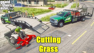 Lawn Care Company Cutting Grass With Exmark Zero Turn Lawn Mower & Landscape Ram 5500 - GTA 5 MODS screenshot 5