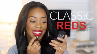 CLASSIC RED LIP LIPSTICKS YOU NEED + 2 EASY CLEAN UP TIPS! | CLASSIC BLUE REDS | Andrea Renee