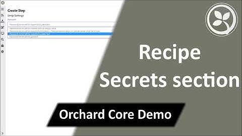 Recipe Secrets section - Orchard Core Demo
