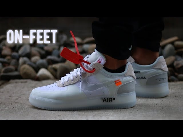 off white air force 1 white on feet