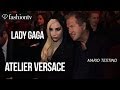 Lady Gaga At Versace Spring Summer 2014 Arrivals Paris Haute Couture Fashion Week FashionTV 