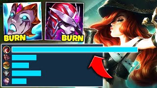 I DID OVER 100K DAMAGE WITH DOUBLE BURN MISS FORTUNE! (SPAM POKE WITH E)